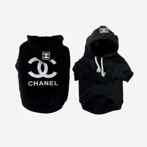 Stylish dog hoodie inspired by Chanel