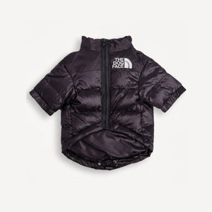 Colorblock dog puffer inspired by The North Face