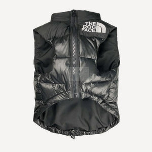 Puffer dog vest inspired by The North Face