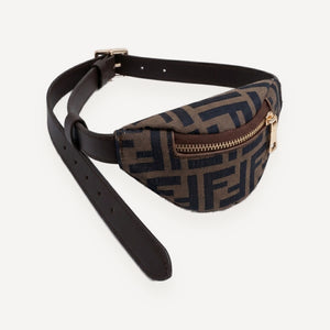 Brown FF print dog bum bag inspired by Fendi, designer-style dog accessories