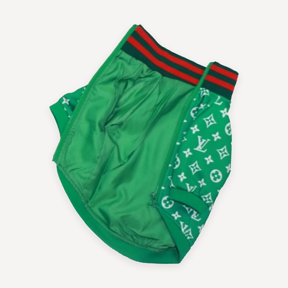 Green Monogram Zip dog jacket inspired by Louis Vuitton view 8