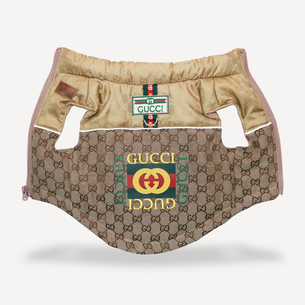 Monogram Vest & Leash dog set inspired by Gucci view 3