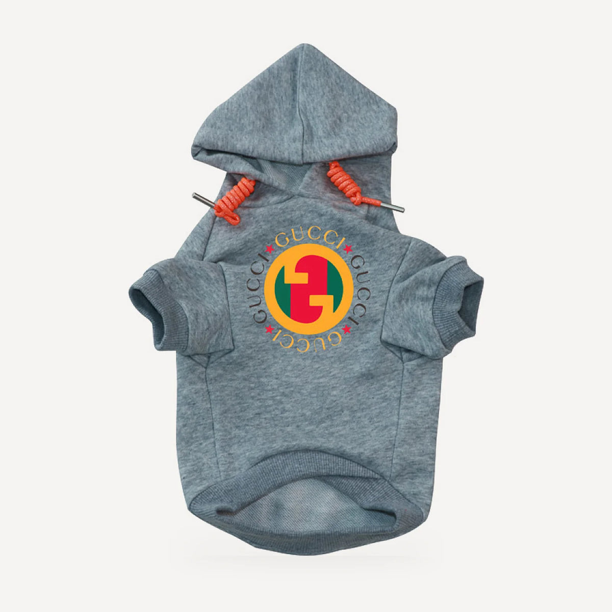 Vintage Disc dog hoodie inspired by Gucci, grey, front view