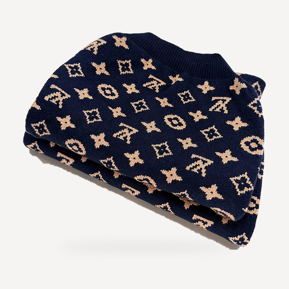 Chewy V Monogram Cardigan — knit detail, folded
